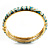 Pale Blue & Aqua Green Hinged Bangle Bracelet (Gold Tone) - view 13