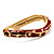 Red Enamel Curvy Crystal Hinged Bangle (Gold Tone Finish) - view 9