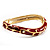 Red Enamel Curvy Crystal Hinged Bangle (Gold Tone Finish) - view 10