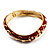 Red Enamel Curvy Crystal Hinged Bangle (Gold Tone Finish) - view 11