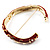 Red Enamel Curvy Crystal Hinged Bangle (Gold Tone Finish) - view 4