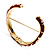 Red Enamel Curvy Crystal Hinged Bangle (Gold Tone Finish) - view 12