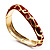 Red Enamel Curvy Crystal Hinged Bangle (Gold Tone Finish) - view 3