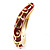 Red Enamel Curvy Crystal Hinged Bangle (Gold Tone Finish) - view 6