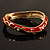 Red Enamel Curvy Crystal Hinged Bangle (Gold Tone Finish) - view 2