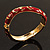 Red Enamel Curvy Crystal Hinged Bangle (Gold Tone Finish) - view 15