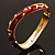 Red Enamel Curvy Crystal Hinged Bangle (Gold Tone Finish) - view 5
