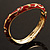 Red Enamel Curvy Crystal Hinged Bangle (Gold Tone Finish) - view 16