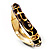 Deep Purple Enamel Curvy Crystal Hinged Bangle (Gold Tone Finish) - view 4