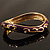 Deep Purple Enamel Curvy Crystal Hinged Bangle (Gold Tone Finish) - view 2