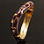 Deep Purple Enamel Curvy Crystal Hinged Bangle (Gold Tone Finish) - view 5