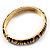 Beige & Brown Enamel Hinged Bangle Bracelet (Gold Tone) - view 9