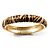Beige & Brown Enamel Hinged Bangle Bracelet (Gold Tone) - view 10