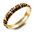 Beige & Brown Enamel Hinged Bangle Bracelet (Gold Tone) - view 6