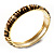Beige & Brown Enamel Hinged Bangle Bracelet (Gold Tone) - view 13