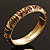 Beige & Brown Enamel Hinged Bangle Bracelet (Gold Tone) - view 4
