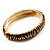 Brown & Olive Green Enamel Hinged Bangle Bracelet (Gold Tone) - view 10