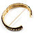 Brown & Olive Green Enamel Hinged Bangle Bracelet (Gold Tone) - view 7