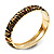 Brown & Olive Green Enamel Hinged Bangle Bracelet (Gold Tone) - view 8