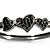 Gun Metal Diamante Heart Hinged Bangle Bracelet - view 4