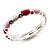 Pale Pink & Light Cream Enamel Hinged Bangle Bracelet (Silver Tone) - view 12