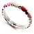 Pale Pink & Light Cream Enamel Hinged Bangle Bracelet (Silver Tone) - view 5