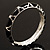 Black Enamel 'Criss Cross' Hinged Bangle Bracelet (Silver Tone Metal) - view 13