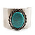 Vintage Wide Turquoise Oval Cuff Bangle (Antique Silver) - view 8