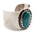 Vintage Wide Turquoise Oval Cuff Bangle (Antique Silver) - view 11