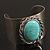 Vintage Wide Turquoise Oval Cuff Bangle (Antique Silver) - view 6