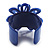 Violet Blue Wide Acrylic Floral Cuff Bangle - view 6