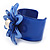 Violet Blue Wide Acrylic Floral Cuff Bangle - view 7