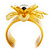 Bright Yellow Wide Acrylic Floral Cuff Bangle - view 5