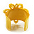 Bright Yellow Wide Acrylic Floral Cuff Bangle - view 8