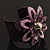 Violet Wide Acrylic Floral Cuff Bangle - view 14