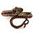 Vintage Diamante Snake Bangle Bracelet (Burn Gold Tone) - view 9