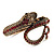 Vintage Diamante Snake Bangle Bracelet (Burn Gold Tone) - view 13