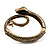 Vintage Diamante Snake Bangle Bracelet (Burn Gold Tone) - view 8
