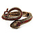Vintage Diamante Snake Bangle Bracelet (Burn Gold Tone) - view 3