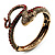 Vintage Diamante Snake Bangle Bracelet (Burn Gold Tone) - view 14