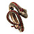 Vintage Diamante Snake Bangle Bracelet (Burn Gold Tone) - view 5
