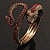 Vintage Diamante Snake Bangle Bracelet (Burn Gold Tone) - view 10