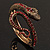 Vintage Diamante Snake Bangle Bracelet (Burn Gold Tone) - view 19