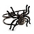 Gun Metal Crystal Spider Hinged Bangle Bracelet - view 5