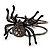 Gun Metal Crystal Spider Hinged Bangle Bracelet - view 6