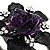 Chic Purple Resin Diamante Rose Hinged Bangle Bracelet (Gun Meal Finish) - view 6