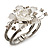 Chic Transparent Resin Diamante Rose Hinged Bangle Bracelet (Silver Tone Finish) - view 12