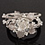 Chic Transparent Resin Diamante Rose Hinged Bangle Bracelet (Silver Tone Finish) - view 3
