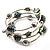Silver-Tone Beaded Multistrand Flex Bracelet (Forest green) - view 6