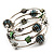 Silver-Tone Beaded Multistrand Flex Bracelet (Forest green) - view 7